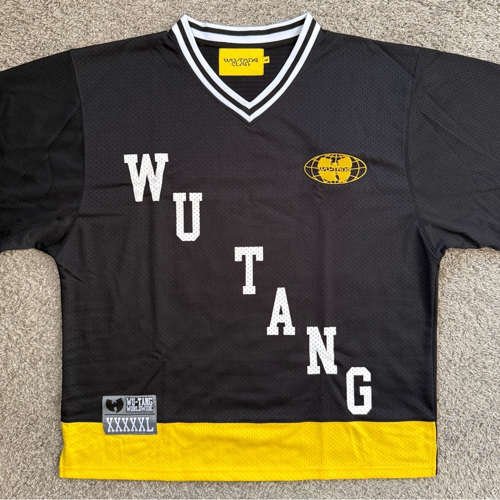 🔴Wu-Tang Hockey Jersey Size Large Black Yellow WuTang Clan Gza Raekwon